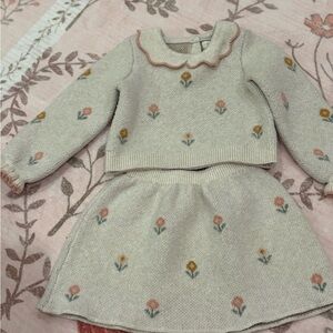 Cynthia Rowley Cream and Pink Knit Set